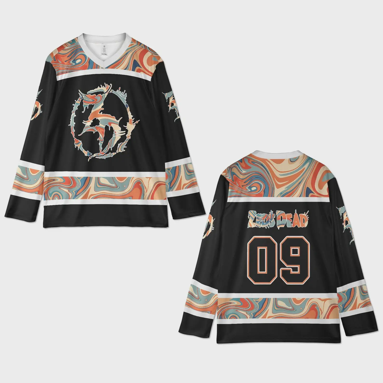 Zeds Dead Rave Jersey, Marble Swirl Hockey Shirt, Retro Trippy Vibes Rave Outfit