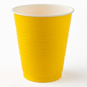 Vibrant Yellow Plastic Cups - 18 oz