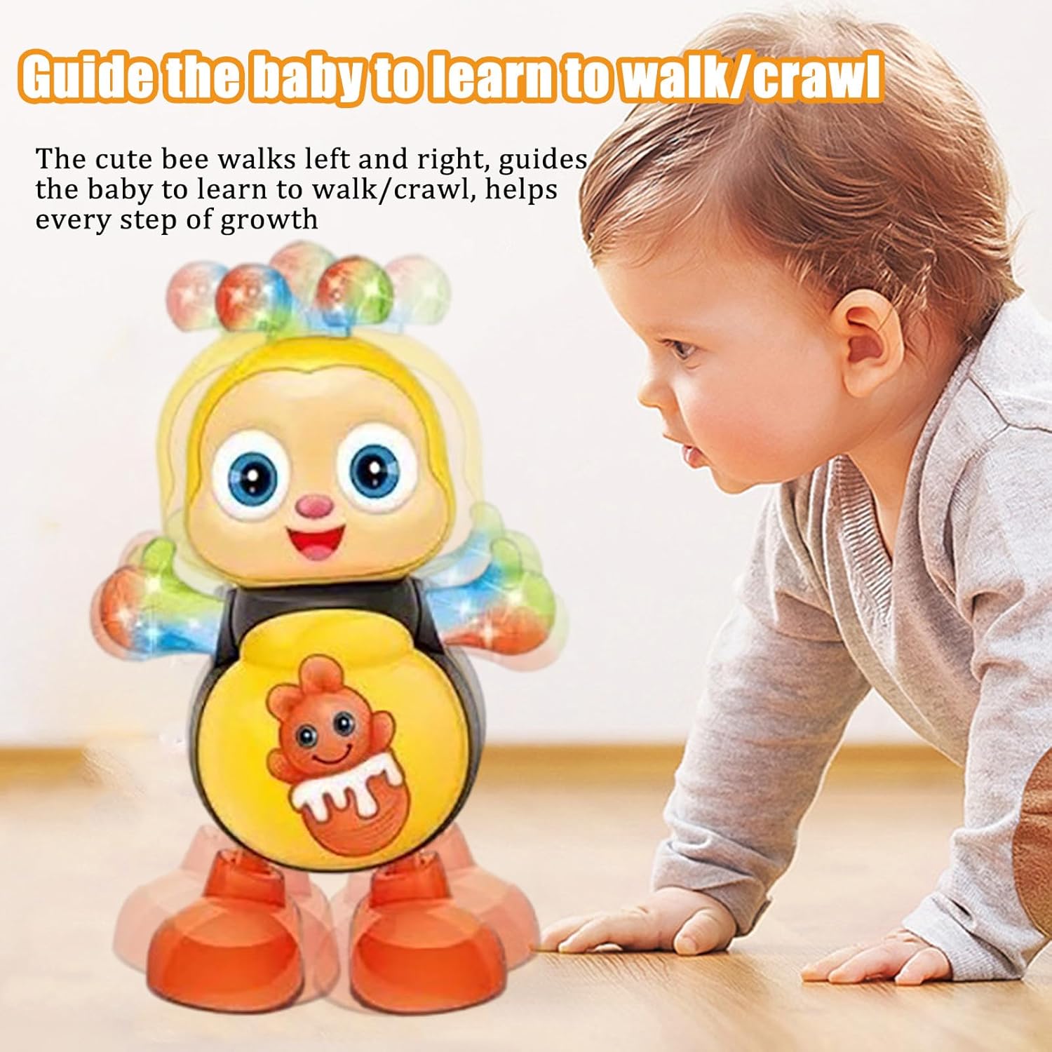 Dancing Bee Toy with Music & LED Lights  Juguete de Abeja Bailarina con Sonidos y Luces para Niños  Fun Sensory Learning Diy Toys Gift for Boys and Girls