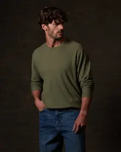 Textured Roll Neck Sweater in Tea Leaf