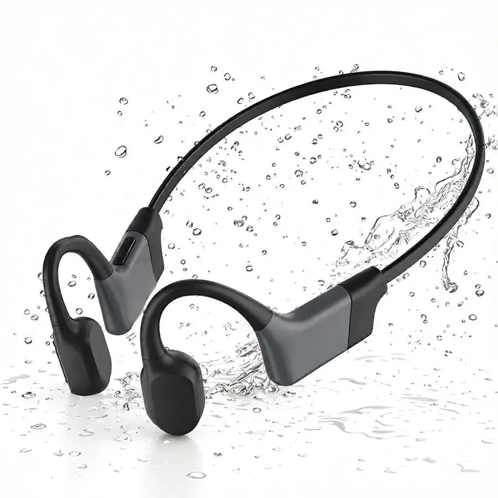 Bone Conduction Neckband Wireless Earphones with Bluetooth 5.4, Waterproof Sports Design, 360° Flexible Bending, Lightweight & Comfortable Fit, Long Battery Life, Wireless Headphones for Music, Calls & Sports, Compatible with Android & iOS Audio campinges