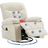 Sweetcrispy Iron Sturdy Chenille Rocker Recliner Chair - 270° Rotating Adjustable Swivel Recliner with Vibration Massage, Heated Lumbar Support, Footrest, Weight Capacity for Living Room, Bedroom