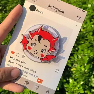 Devil Kewpie Baby MagSafe Phone Grip — Cute Kawaii Halloween Magnetic Holder, Spooky Creepy Cute Gift for iPhone 15 14 13 Gothic Aesthetic