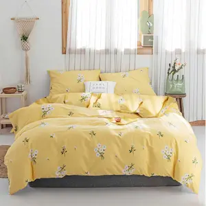 Queen Comforter Set Yellow Floral for Girls,1 Cute Flower Comforter and 2 Pillow Shams,All Season Vintage Chic Botanical Bedding Comforter Set,,Comfortable