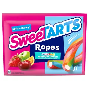 SweeTARTS Ropes, Twisted Rainbow Punch Candy, 9 Ounce Pouch