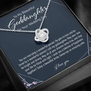 Goddaughter Necklace, Goddaughter Wedding Day Gift Love Knot Necklace, To My Goddaughter Necklace from Godfather, Jewelry Goddaughter Birthday Graduation Christmas