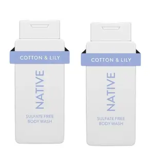 Native Body Wash Cotton & Lily, Sulfate & Paraben Free, 18 oz Pack of 2 for Men and Women