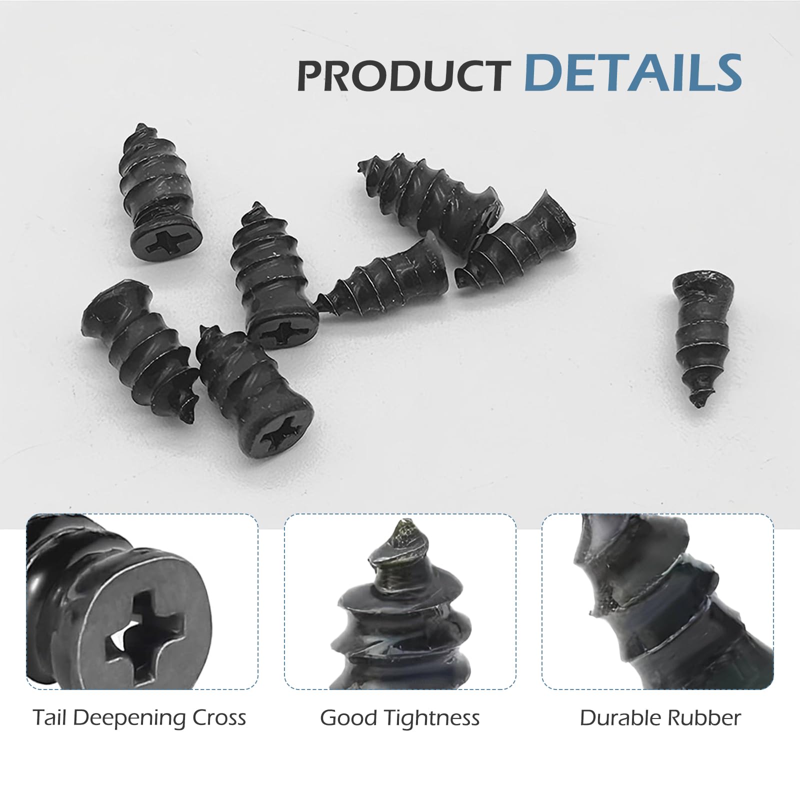 60PCS Tire Repair Rubber Nail Kit, Vacuum Screw In Tire Plugs, Fast Self-Service Wheel Nail Plug Repair Kits, Suitable for Car, Motorcycle, Truck, Tractor Tire Puncture Repair