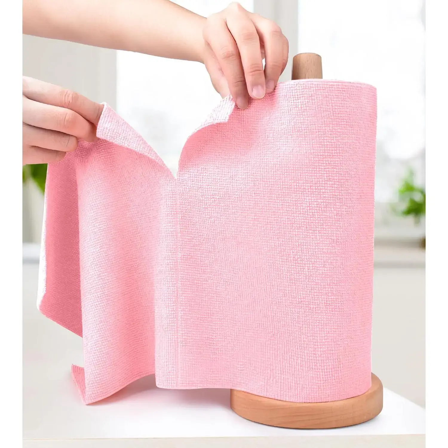 Reusable Soft Durable Easy Clean Microfiber Cleaning Cloth Roll - 196.85-in Long Geometric Rectangle Towel, Christmas Casual Home Multipurpose Replacement for Kitchen/Desk Microfiber Cleaning Towels