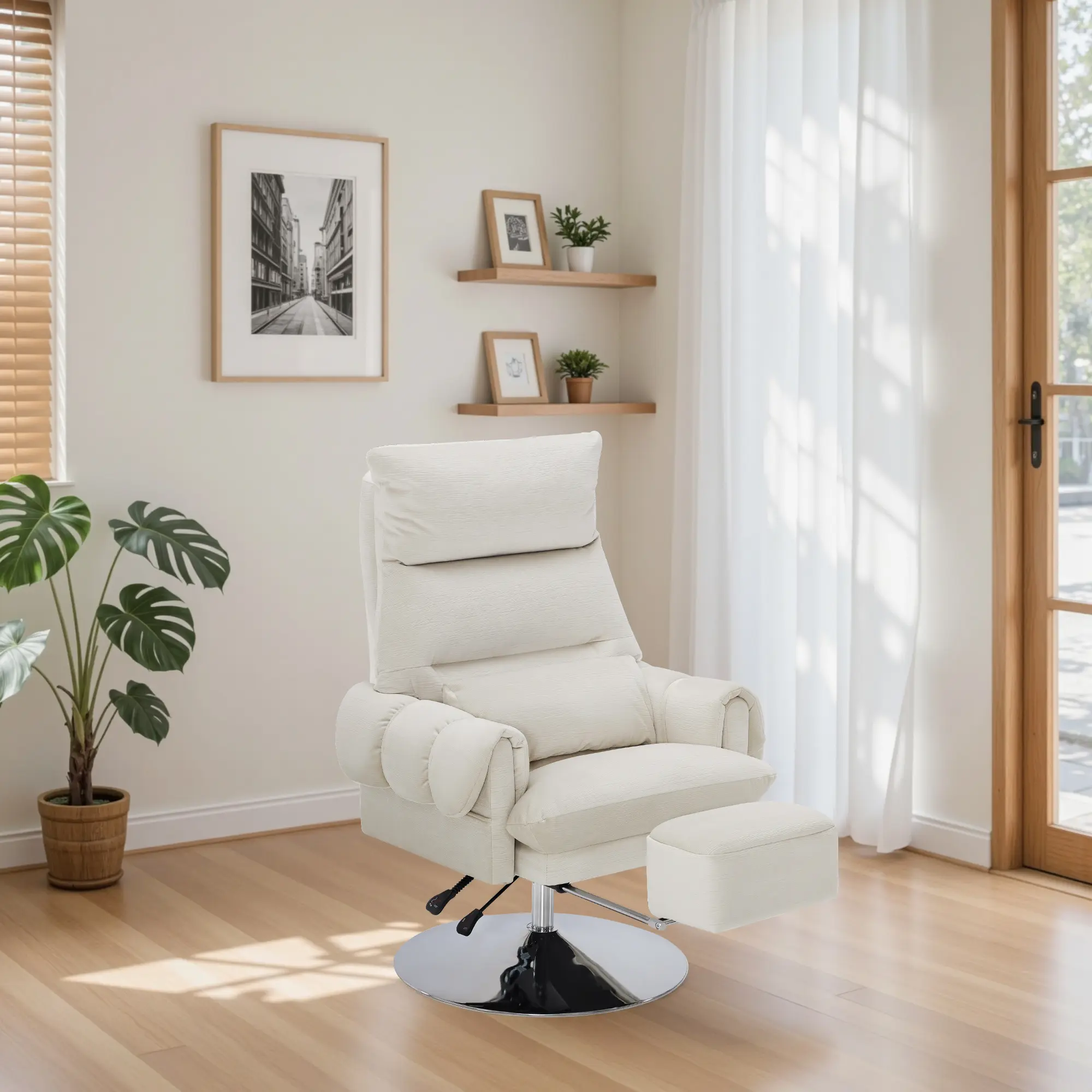 BarberPub Modern Cushioned Beauty Salon Chair - Lumbar Support, Adjustable Swivel Reclining, Hydraulic Lift Equipment, Commercial Furniture for Facial Massage (8105), Beauty Salon Equipment, Adjustable Hydraulic Lift Salon Furniture