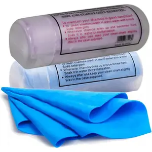2 Pack (26"x17") Super Absorbent Chamois Towels - Reusable & Scratch-Free Auto Drying Cloths, Soft Shammy for Car Detailing Shammy-Towel- DGHS159_PU_BU Absorbent Washable