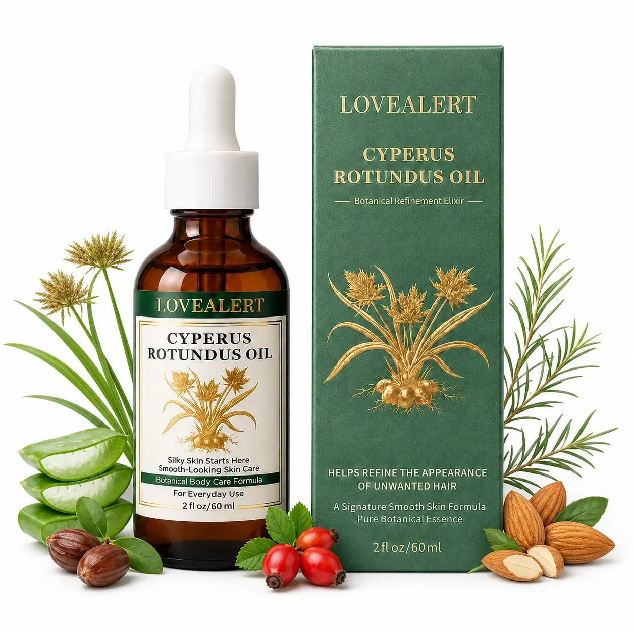 LOVEALERT Organic Castor Oil Roll-On with Rose Quartz Roller - High Quality Soothe Oil for Moisture, Eyebrows & Scalp, 50ml/1.7 fl oz Cosmetic Body Care Essential for Cosmetic Bag