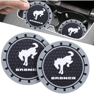 Car Cup Holder Coaster for Ford Bronco Sport 2023 2024 Interior Accessories Recessed Silicone Cupholder Coaster 2.75in 2Pack
