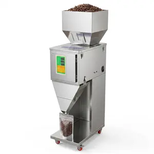 Particle Filling Machine, 10-999G 110V Automatic Bottle Bag Packing Machine Weigh Filler Particle Dispenser Subpackage Machine Adjustable Filling Range 6-15bags/min with Foot Pedal for Tea Seed Grain
