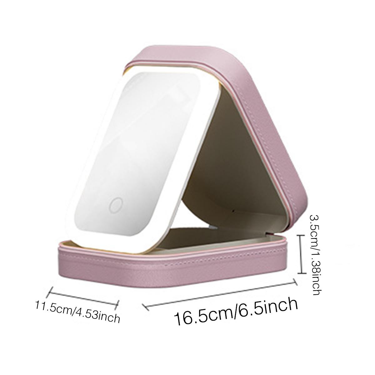 Portable Large Capacity Makeup Bag with LED Mirror, Adjustable Brightness LED Light Cosmetic Storage Containers Set, Travel Makeup Organizer