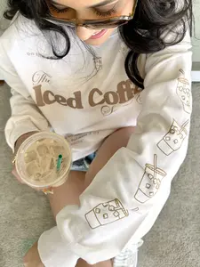 ‘Iced Coffee Social Club' Pullover, Sleeve Print