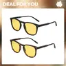ZENOTTIC 2PCs Night Vision Glasses, Anti-Glare Yellow Lenses, Unisex Vintage Tortoise Shell & Black Frames,Build For Safe Driving,Gift Set summerwins