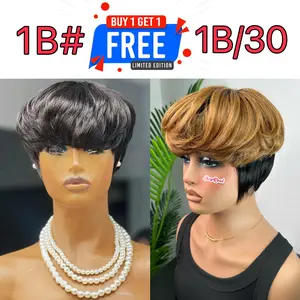 [Combo Sale] Buy 1 Get 2 Short Pixie Cut Wig Showrealhair Bowl Cut Wig Human Hair Pixie Cut Wigs Human Hair for Women Glueless Wear And Go Virgin Brazilian Human Hair