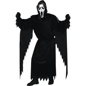 Adult Scream Costume, Unisex Adult Screaming Ghost Face Costume, Black