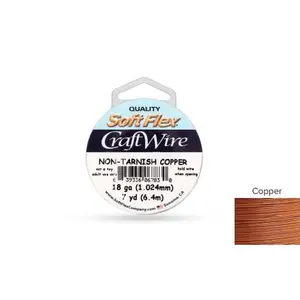 Soft Flex Craft Wire Non-Tarnish Copper Wire 18 Gauge - 21ft
