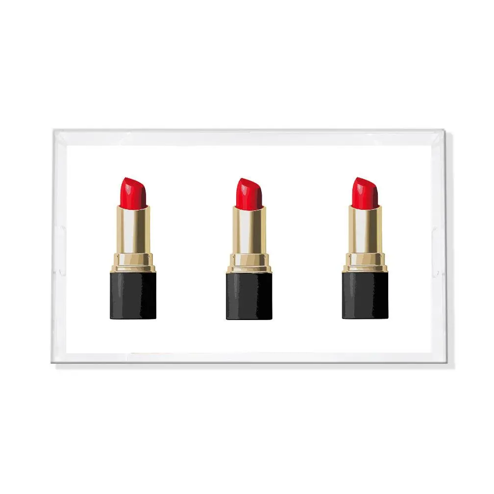 Lipstick Acrylic Rectangle Decorative Tray