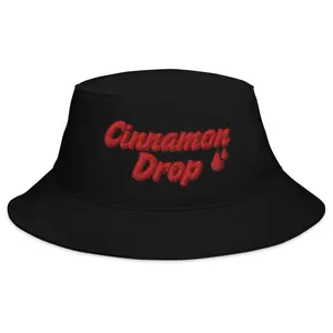 Cinnamon Drop red text Bucket Hat
