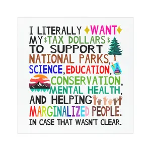 Tax Dollars Car Magnet, Support National Parks, Education, Conservation, Mental Health, Activist Car Magnet, funding priorities, human rights decor, Gift for Activists