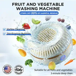 ydroxyl Ion Fruit & Vegetable Washer - Deep Germ Removal for Cleaning Grains Rice Meat Seafood,Rotatable Fruit and Vegetable Purifier,Portable Kitchen Helper for Healthy Family ：