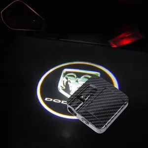 2PCS HD LED Car Door Logo Projector Lights for Dodge Ram Charger Journey Caravan - Welcome Ghost Shadow Courtesy Lamp
