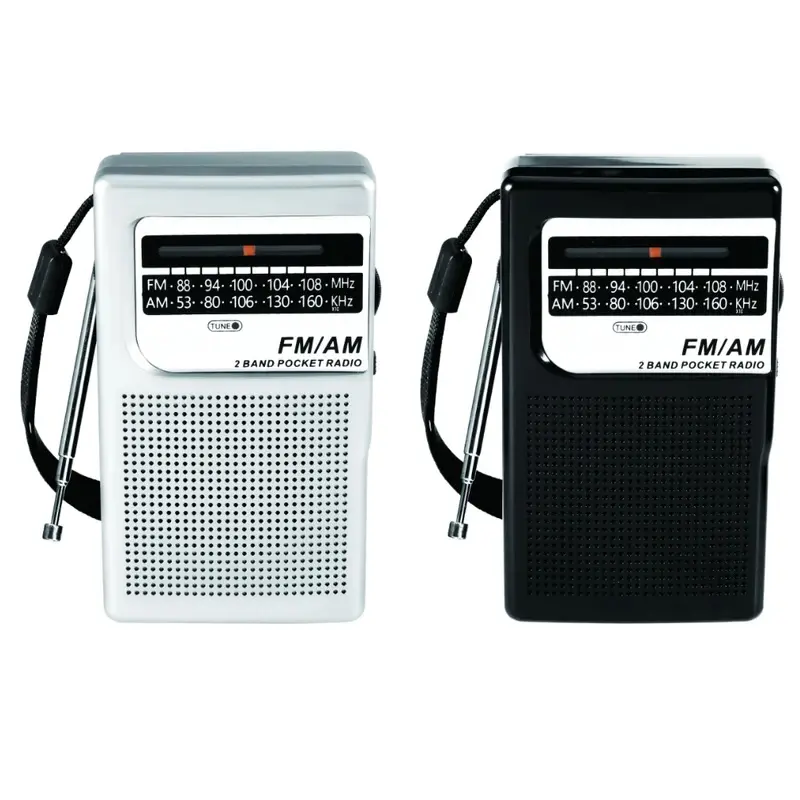 Portable FM/AM Pocket Radio with Telescopic Antenna – Compact Battery Powered Receiver