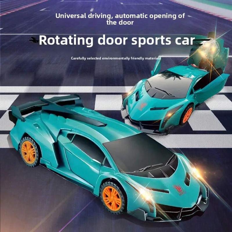 Electric all-round 360-degree rotating transformer car with automatic door opening and closing, LED lights, music, simulation model children's toy car, transformable mini forklift, double tire drift, high-speed off-road, enhanced gaming experience. lc 70