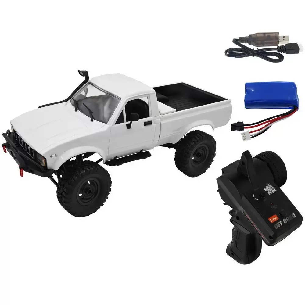 1/16-Scale 4×4 Off-Road RC Pickup Truck, 2.4GHz RTR Rock Crawler with LED Lights, Independent Suspension