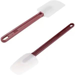 High Heat Resistant  Scraper Spoon Commercial Spatula for Cooking, Rubber Spatula Set of 2 (9.5'')