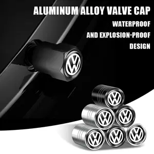 4Pcs Metal Car Styling Wheel Tire Valve Caps Cover Accessories VW Pattern For Volkswagen VW GTI Golf 5 6 7 Mk4 Mk5 Mk6 Polo Passat B5 B6 B7 Scirocco Jetta Tiguan CC Touareg Beetle Rline R Touran Bora Metal Construction