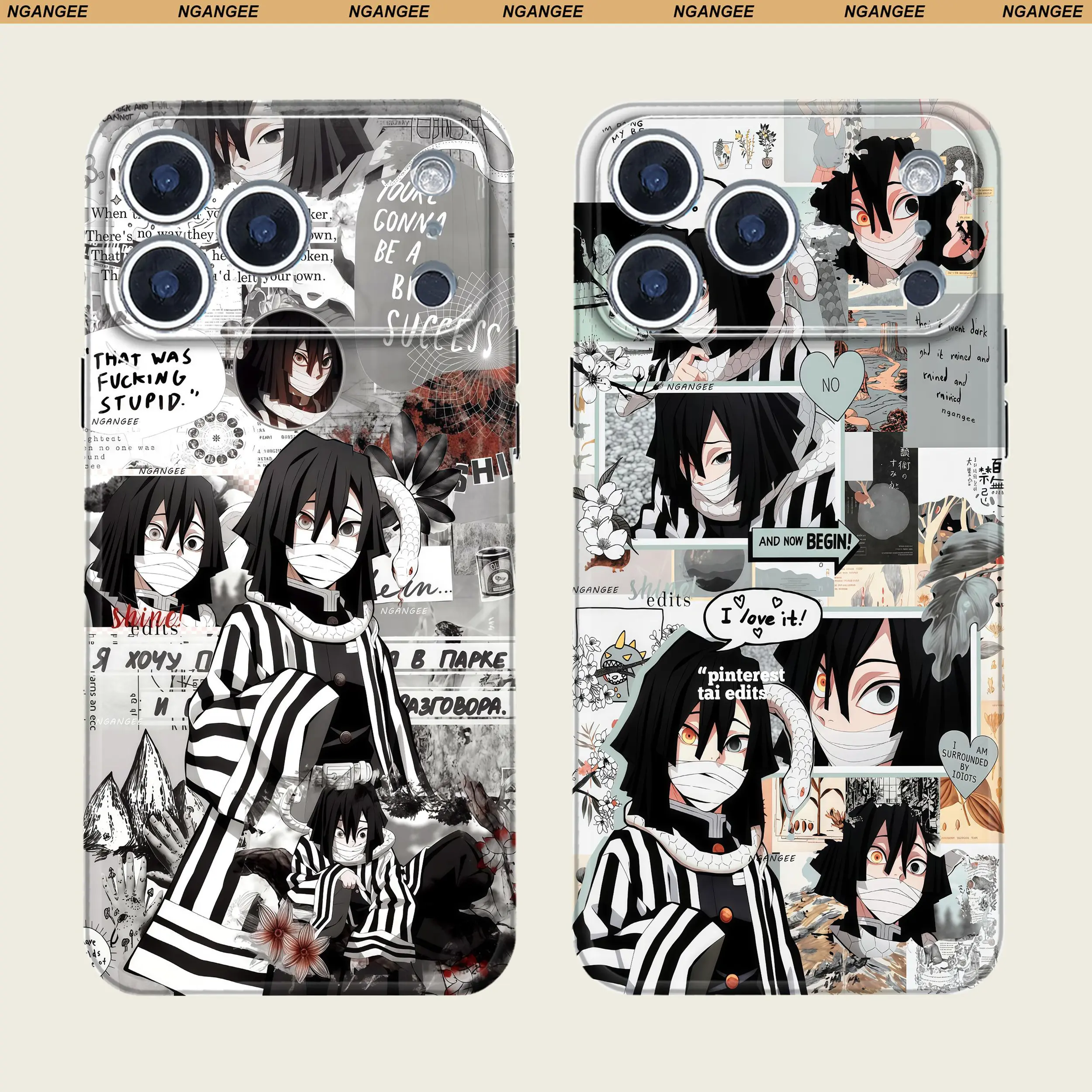 DS Anime-Style Obanai Custom Protective Cellphone Case, Cover, Casing & Accessories for iPhone 11,12,13,14,15,16 Plus,17,17 Air,17 Pro Max (GMPT5-6)
