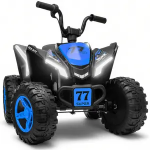 Kids ATV 4 Wheeler, 24V 2WD Electric ATV Ride On Toy for Big Kid w/ 2-Seater, 200W Motor, 5 Mph Max Speed, Spring Suspension, LED Lights, Music,