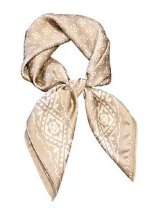 Women's Fashion Geometric Pattern Casual Soft Scarf, Elegant Hairband Wrap, Versatile Ladies Square Towel, Fitted Design, Perfect Accessory for All Seasons