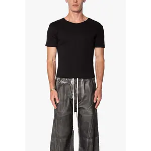 mnml Fitted Ribbed Tee - Black