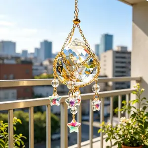 Crystal Star Decorative Wind Chime, Rainbow Maker, Dreamy Color Design, Bedroom Window Balcony Decor, Healing Gift for Best Friend