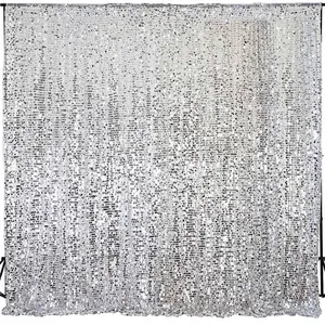 Silver Big Payette Sequin Divider Backdrop Curtain, Event Background Drapery Panel - 20ftx10ft