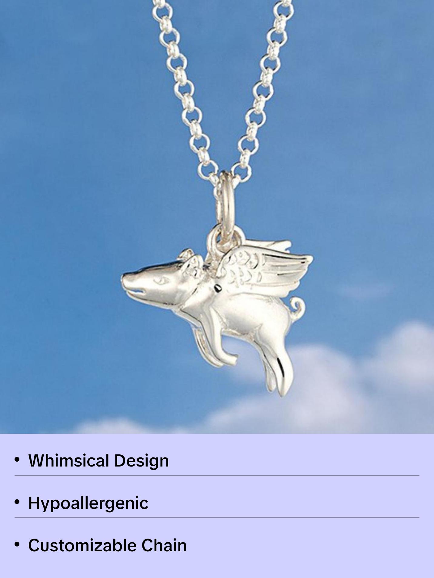 Sterling Silver When Pigs Fly Necklace Sterling Silver When Pigs Fly Necklace