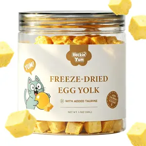 Freeze-Dried Cat Treats, Egg Yolk with Taurine for Cats Heart, Vision, Coat & Overall Wellness Food Toppers, 3.5 oz