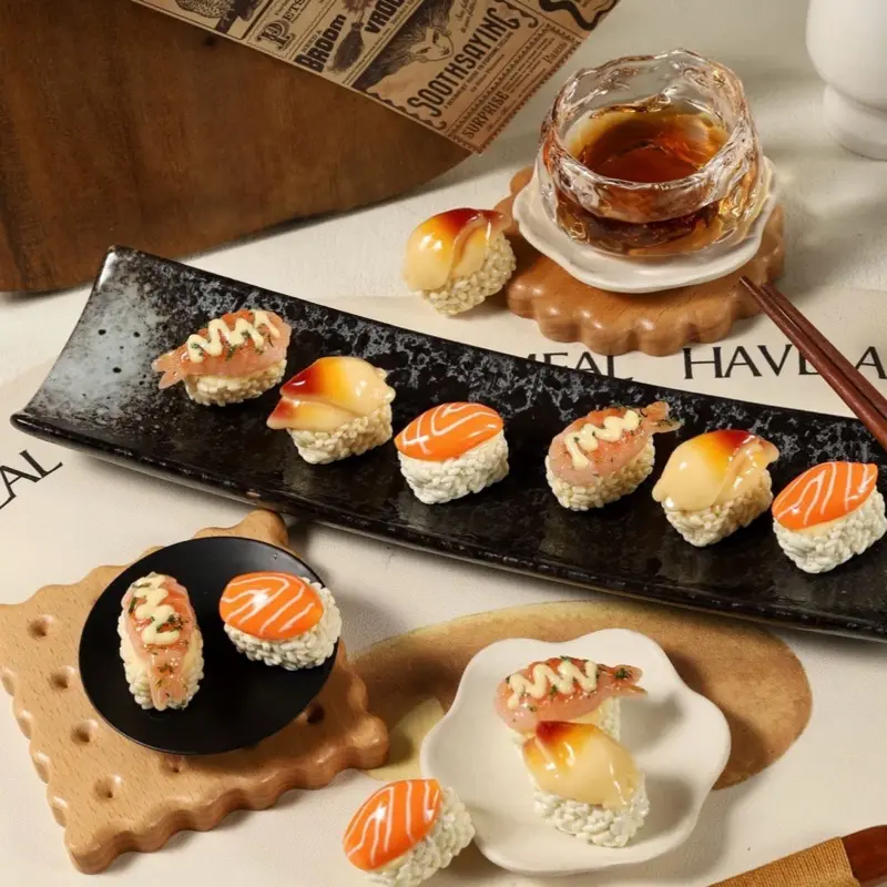 Cute Realistic Sushi Charm Kawaii Resin Sushi Phone Charm Desk Decor DIY Accessories for Kawaii Lovers