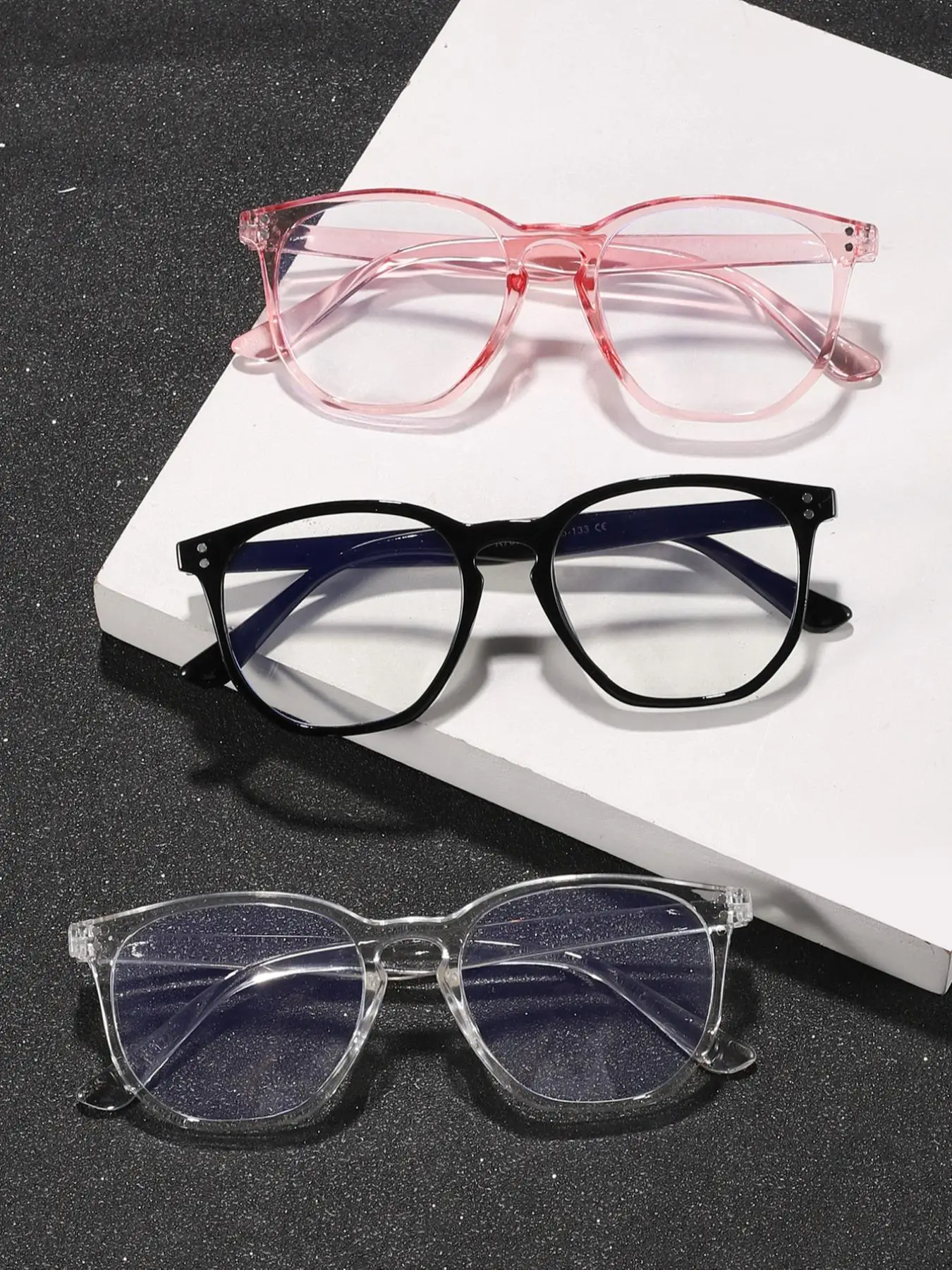 Unisex Plain Color Anti-blue Light Eyeglasses, Trendy Casual Eyeglasses for Everyday Use, Fashion Accessories for Outdoor Activities