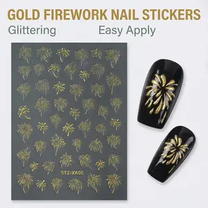 1 Piece Nail Art Sticker, Fireworks Laser Rainbow, Easy Application, Perfect for Parties & Events, Enhance Your Manicure Style