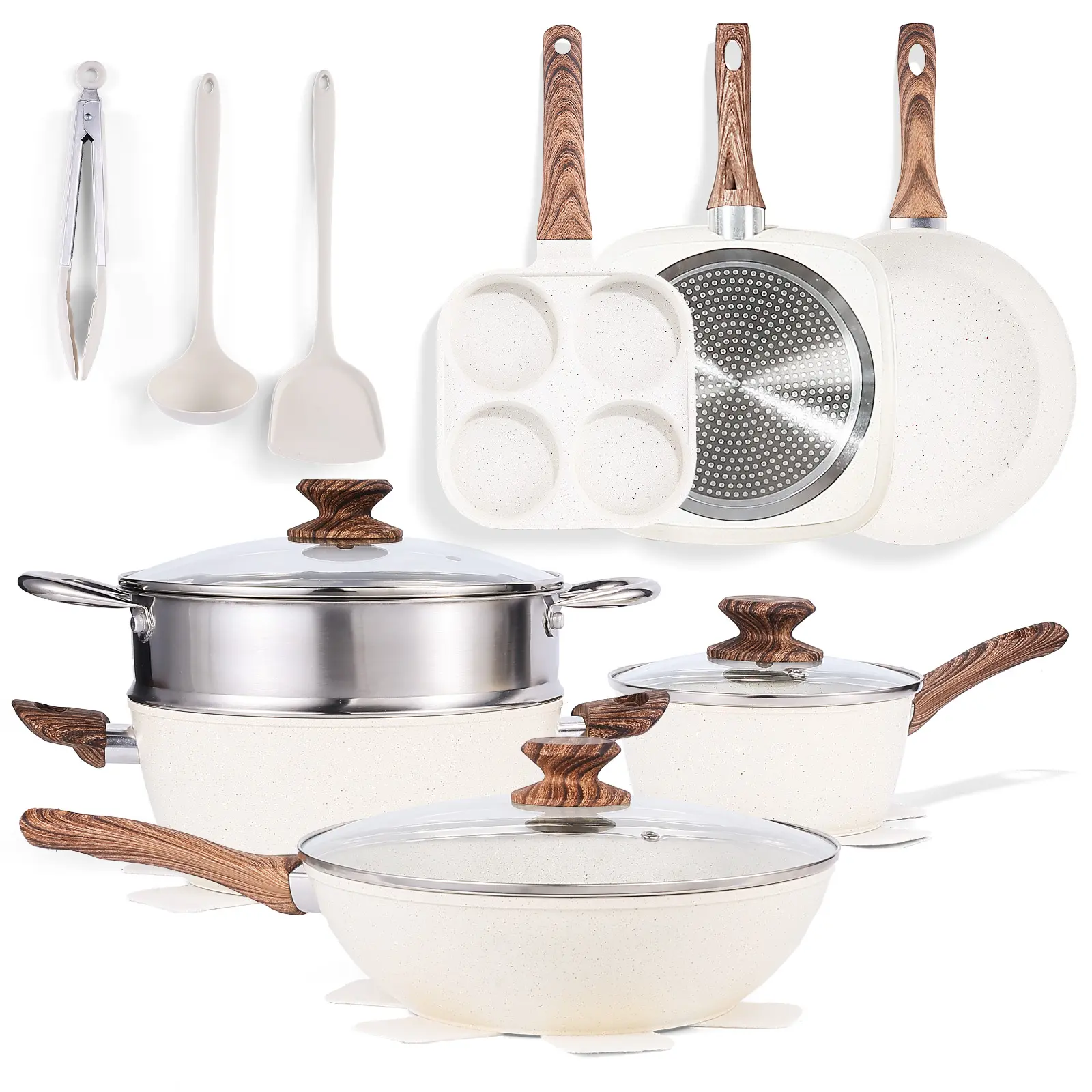 12 pcs Pots and Pans Set, Nonstick Kitchen Induction Cookware Suit with Detachable Handle, Easy To Clean, Optimized Storage Space,Dishwasher Oven Safe 12 pcs Pots and Pans Set, Nonstick Kitchen Induction Cookware Suit with Detachable Handle, Easy To Clean, Optimized Storage Space,Dishwasher Oven Safe