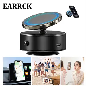360° Rotatable Car Magnetic Phone Holder, Electric Suction Cup Vacuum Magnetic Phone Holder, Car Navigation Holder, Compatible with Magsafe iPhone & Android, for Windshield, Dashboard, Kitchen, Bedroom, Office, Gym, Glass, Mirror, Screens, Wall Tiles