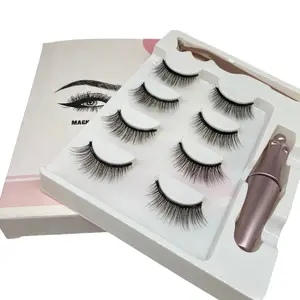 4 Pairs Magnetic Eyelashes Set, Natural False Eyelashes, 10 Seconds Self-Adhesive, Easy for Beginners, Perfect for Daily & Dating, High Cost Performance, Soft Magnetic Eyelashes