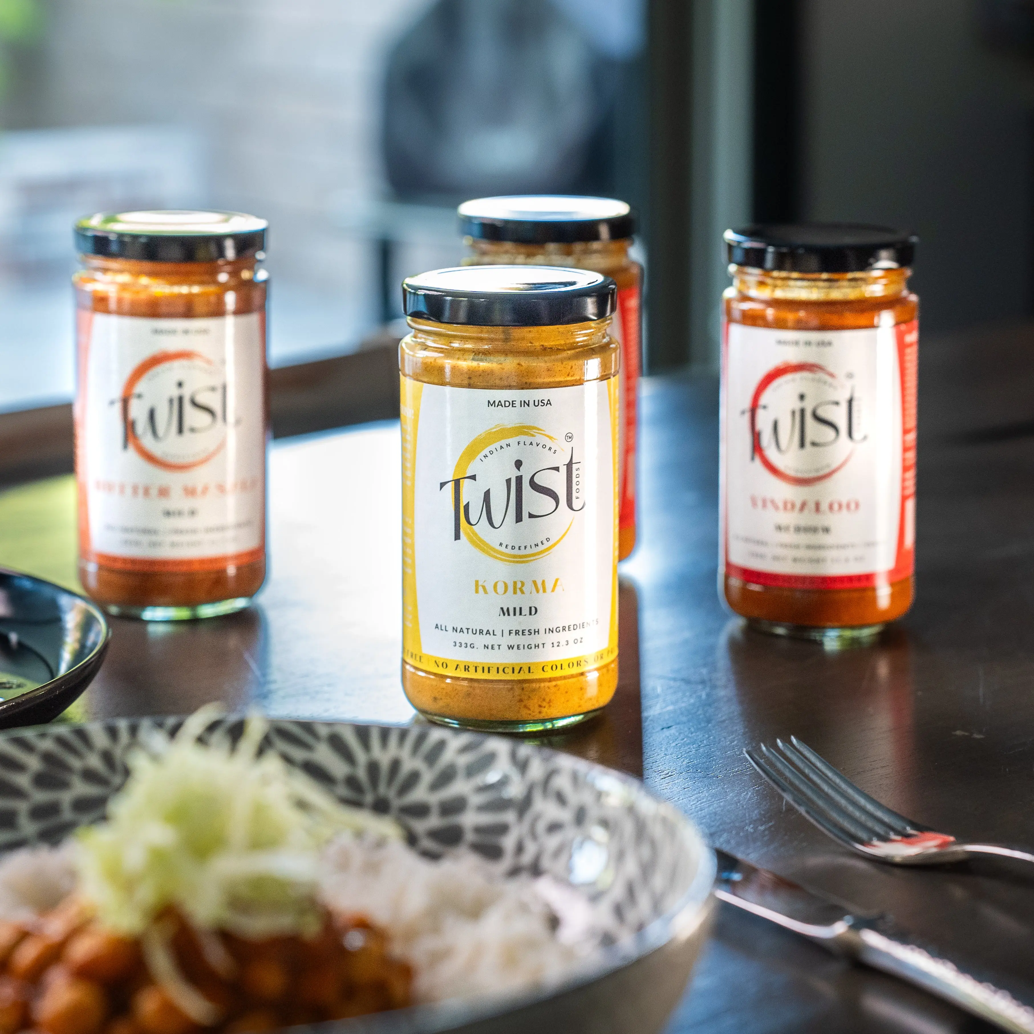 Twist Korma Indian Curry Simmer Sauce - Creamy Coconut Milk & Spice Blend for Shrimp & Vegetable Korma - Mild Flavor for Whole Family - Authentic Indian Restaurant Quality - 12.3 oz