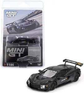 Mini GT 1:64 Chevrolet Corvette Z06 GT3.R Road America Test Car Black Diecast Model Car Limited Edition MGT01186